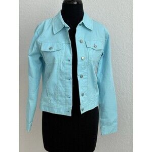 Lilly Pulitzer Collared Lightweight Textured Women PS Button Jacket Tiffany Blue